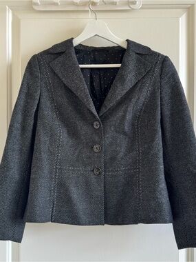 Rena Lange Charcoal Three-Button Blazer